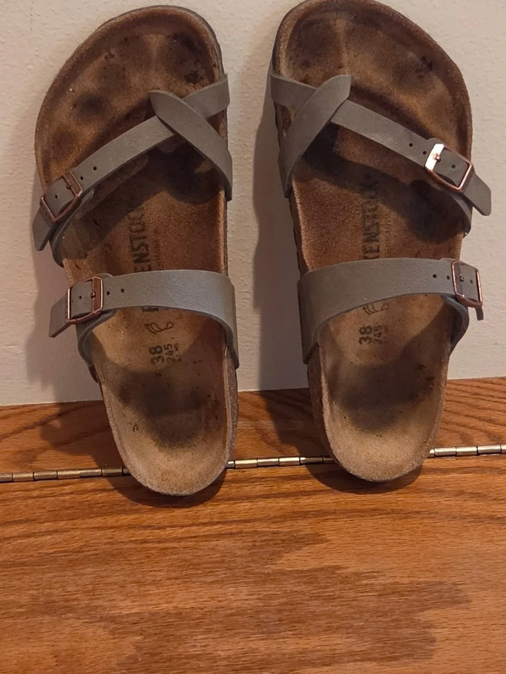 Birkenstock Women's Gray Cross-Strap Sandals